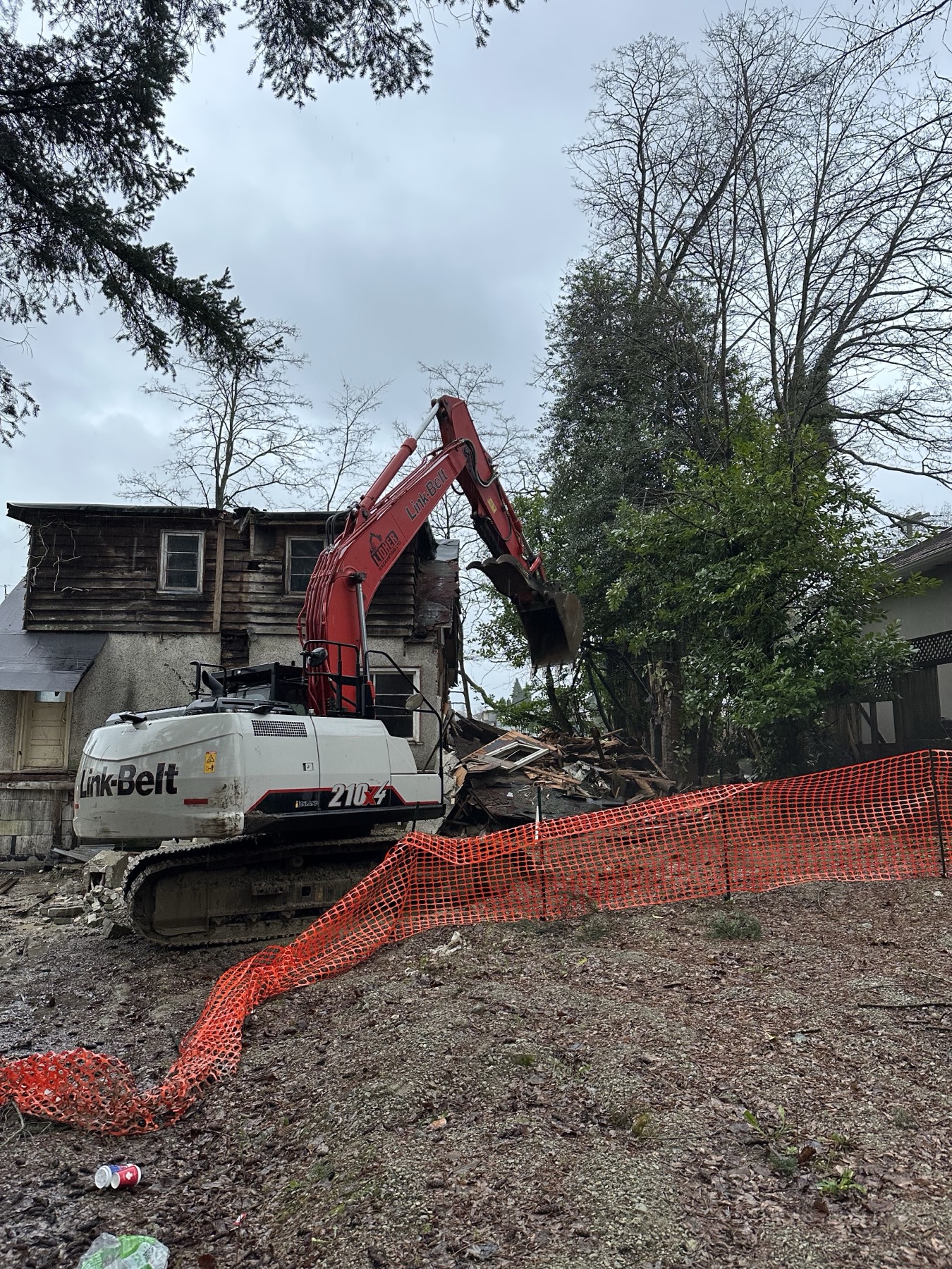 A house being demolished